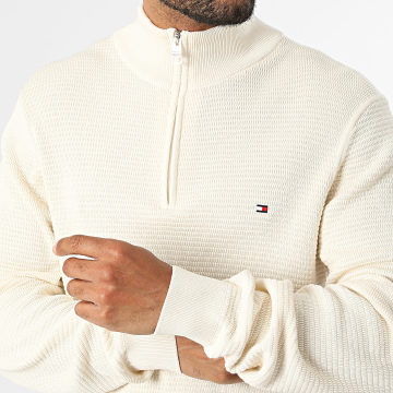 Tommy Hilfiger - Jersey cuello cremallera Seasonal Structure Zip 2916 beige claro
