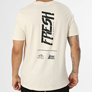 Fresh La Douille - Camiseta Oversize Logo Beige Negro