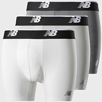 New Balance - Pack de 3 Boxers Athletic Mesh LAU13015 Branco Cinza Claro Cinza Antracite