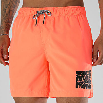 Sale Môme Paris - Pantalón Corto De Baño Bubble Naranja Fluorescente Negro