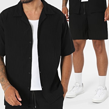 KZR - Ensemble Chemise Manches Courtes Et Short 325 Noir