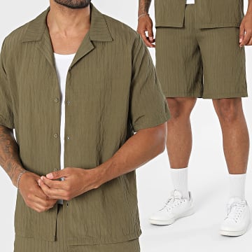 KZR - Ensemble Chemise Manches Courtes Et Short 325 Vert Kaki