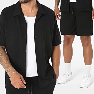 KZR - Ensemble Chemise Manches Courtes Et Short 317 Noir