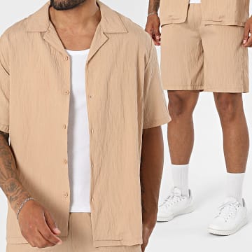 KZR - Ensemble Chemise Manches Courtes Et Short 325 Camel