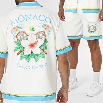 KZR - Set Hemd Kurzarm und Monaco Short Weiß Hellblau