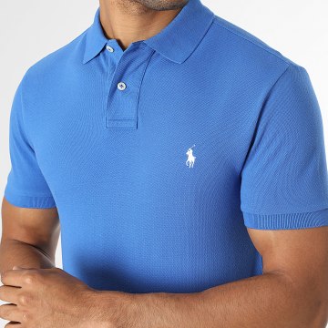 Polo Ralph Lauren - Polo Manga Corta Slim Original Player Azul Real Blanco