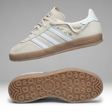 Adidas Originals - Zapatillas Mujer Gazelle Indoor W JR2432 Wonder Beige Halo Blue Gum 5