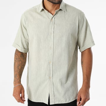 Classic Series - Camicia Maniche Corte Regular Fit 853 Verde Kaki Chiaro Mélange