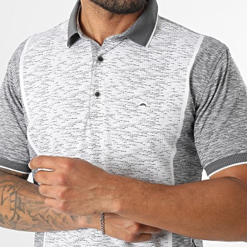 Classic Series - Polo Manches Courtes 007 Blanc Gris Anthracite