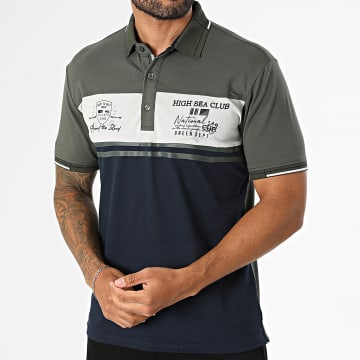 Classic Series - Polo de Manga Corta 005 Azul Marino Verde Caqui Blanco