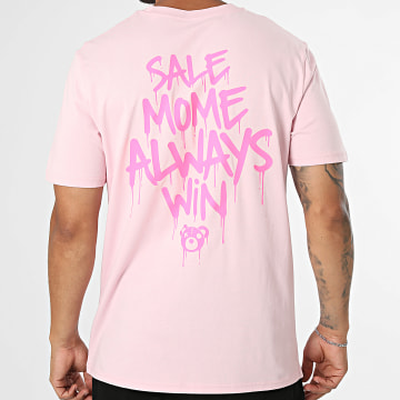 Sale Môme Paris - Tee Shirt Oversize Large Always Win Rose Clair Rose Fluo