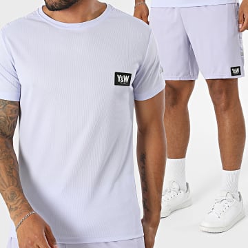 Y et W - Conjunto Camiseta Y Pantalón Corto De Chándal Verano Lavanda
