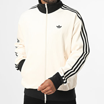 Adidas Originals - Chaqueta con cremallera y bandas de terciopelo Classic KQ5546 Beige
