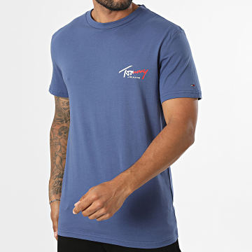 Tommy Jeans - T-Shirt Slim Sign Chest 2538 Blu Marino