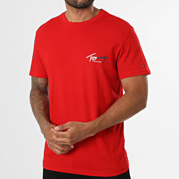 Tommy Jeans - T-Shirt Slim Sign Chest 2538 Vermelho