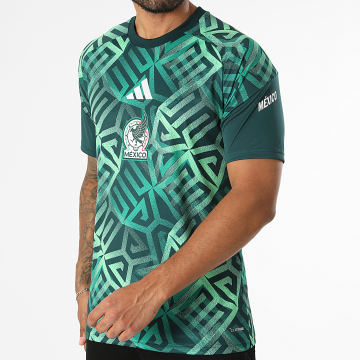 Adidas Performance - Camiseta De Fútbol Ajustada México 26 Home Prematch Jersey JY5485 Negro Verde