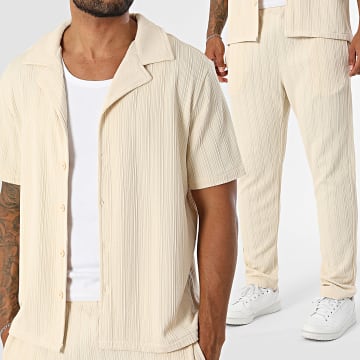 Classic Series - Completo Camicia Maniche Corte E Pantalone 112 Beige