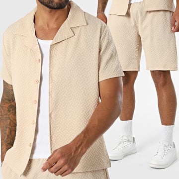 Classic Series - Ensemble Chemise Manches Courtes Et Short Texturé 272 Beige