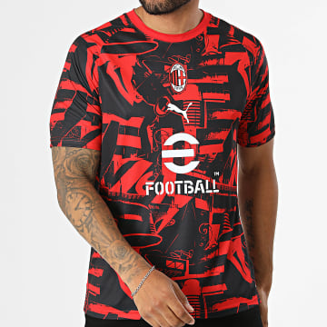 Puma - Camiseta de fútbol AC Milan Warm Up Jersey 786675 Negro Rojo