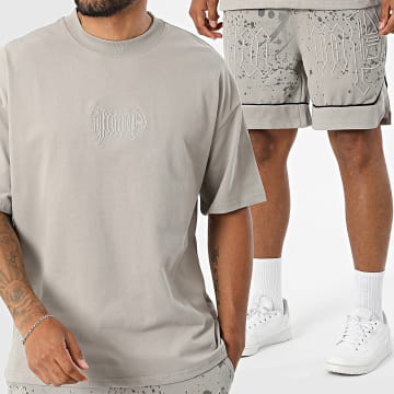 Uniplay - Completo T-Shirt Oversize e Pantaloncino Da Jogging L6527 Grigio