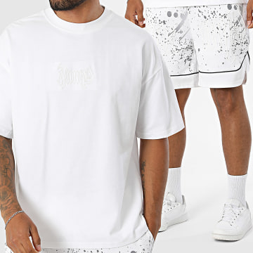 Uniplay - Completo T-Shirt Oversize e Pantaloncino Da Jogging L6527 Bianco Grigio