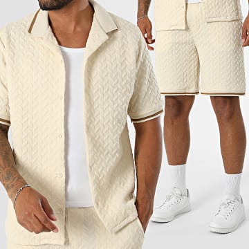 KZR - Set aus Kurzarmhemd und Jogginghose Short 321 Beige