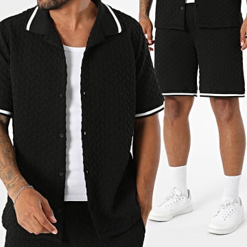 KZR - Set Hemd mit kurzen Ärmeln und Jogging-Shorts 321 Schwarz