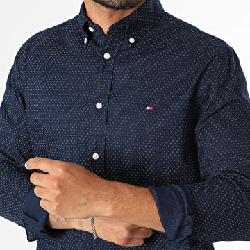Tommy Hilfiger - Camisa Manga Longa Regular Fit Liquid Flex Poplin 3318 Azul Marinho
