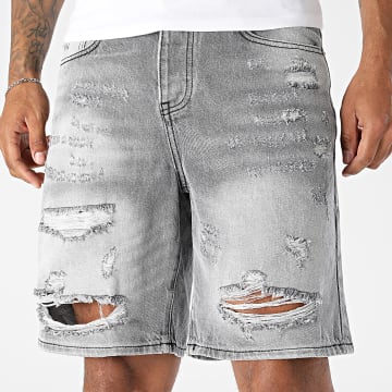 Uniplay - Short En Jean 493 Gris Chiné