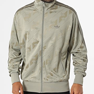 Adidas Originals - Chaqueta Deportiva con Bandas Monogram Firebird IA4537 Verde Kaki Claro