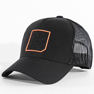 Watts - Casquette Trucker Miami Noir Orange Fluo