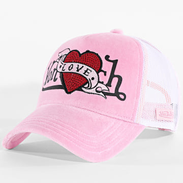 Von Dutch - Boné Trucker Texturizado Love Rosa Bege