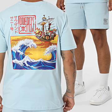 One Piece - Tracksuit T-Shirt And Jogger Short Kanagawa Light Blue