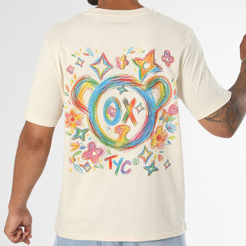 Teddy Yacht Club - T-Shirt Oversize Monogram Flower Beige