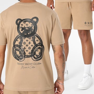 Teddy Yacht Club - Co-ord Set T-Shirt En Casual Short Essentials Maison De Couture Rush Camel