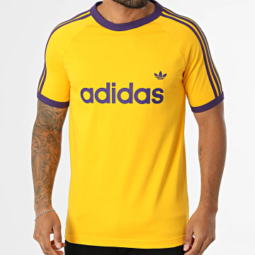Adidas Originals - Tee Shirt 3 Stripes Ringer KE4116 Jaune Violet