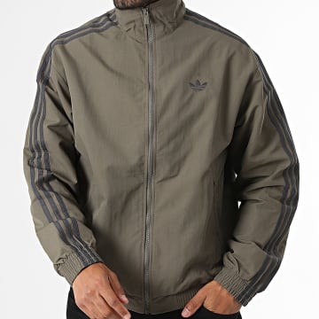 Adidas Originals - Veste Zippée A Bandes Firebird Woven KS7493 Vert Kaki