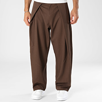 Frilivin - Pantalón Vestido Con Pliegues 803 Marrón