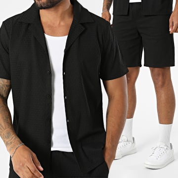 Frilivin - Conjunto Camisa Manga Curta E Calção Texturizado 529 Preto