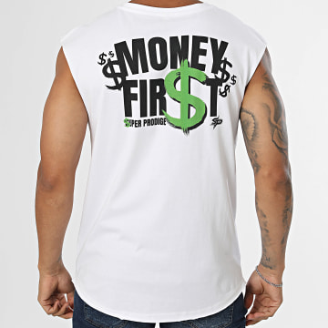 Super Prodige - Camiseta Sin Mangas Money First Blanco