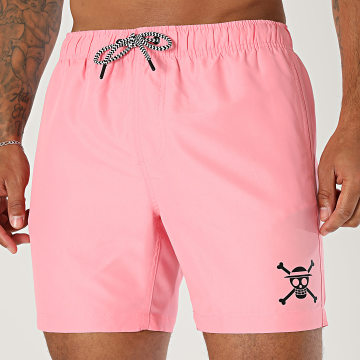 One Piece - Badshort Skull Licht Roze Zwart