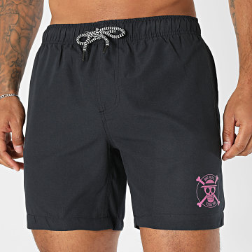 One Piece - Short De Bain Badge Noir Rose