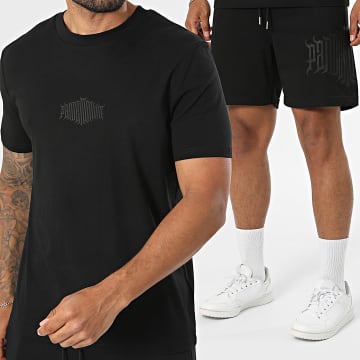 Vald - Ensemble Tee Shirt Et Short Jogging Pandemonium Noir