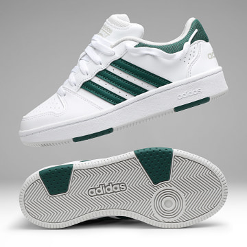 Adidas Sportswear - Baskets Femme Hoops Classic J KI6425 Footwear White Core Green Grey One