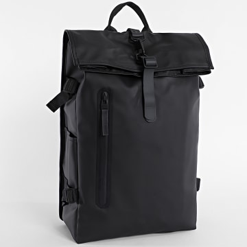 Rains - Large Black Rolltop Backpack
