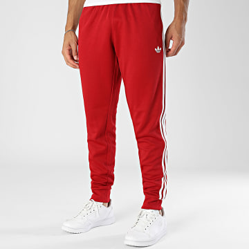 Adidas Originals - Pantalon Jogging A Bandes SST TP KW0117 Rouge Blanc
