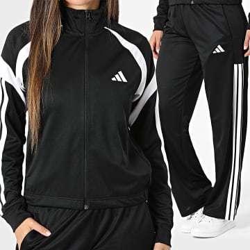 Adidas Performance - Chándal A Bandas Mujer Teamsport KG1933 Negro Blanco