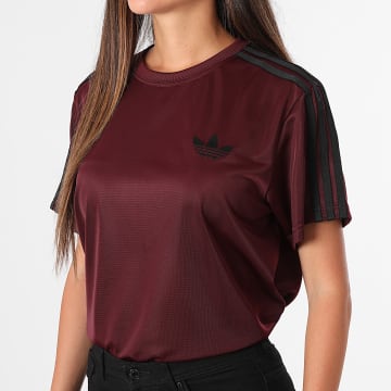 Adidas Originals - T-Shirt Mit Streifen Damen Firebird KS4799 Bordeaux Schwarz