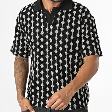 Fusional - Polo Manches Courtes Crochet 603 Noir Beige