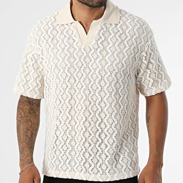 Fusional - Polo Manches Courtes Crochet 603 Blanc Beige